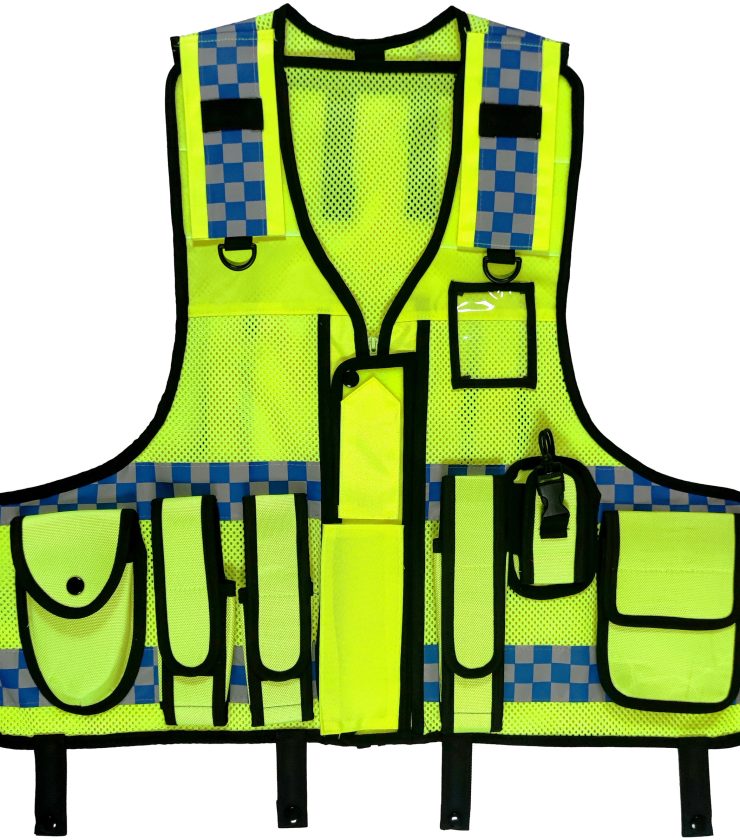 High Visibility Reflective Police and Security Vests with Multiple Pockets