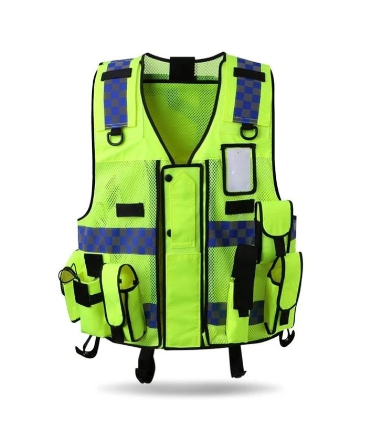 High  Visibility Police Reflective Vest with Multi-Pockets